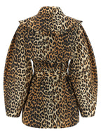 Leopard Duchesse Nylon Trench Coat