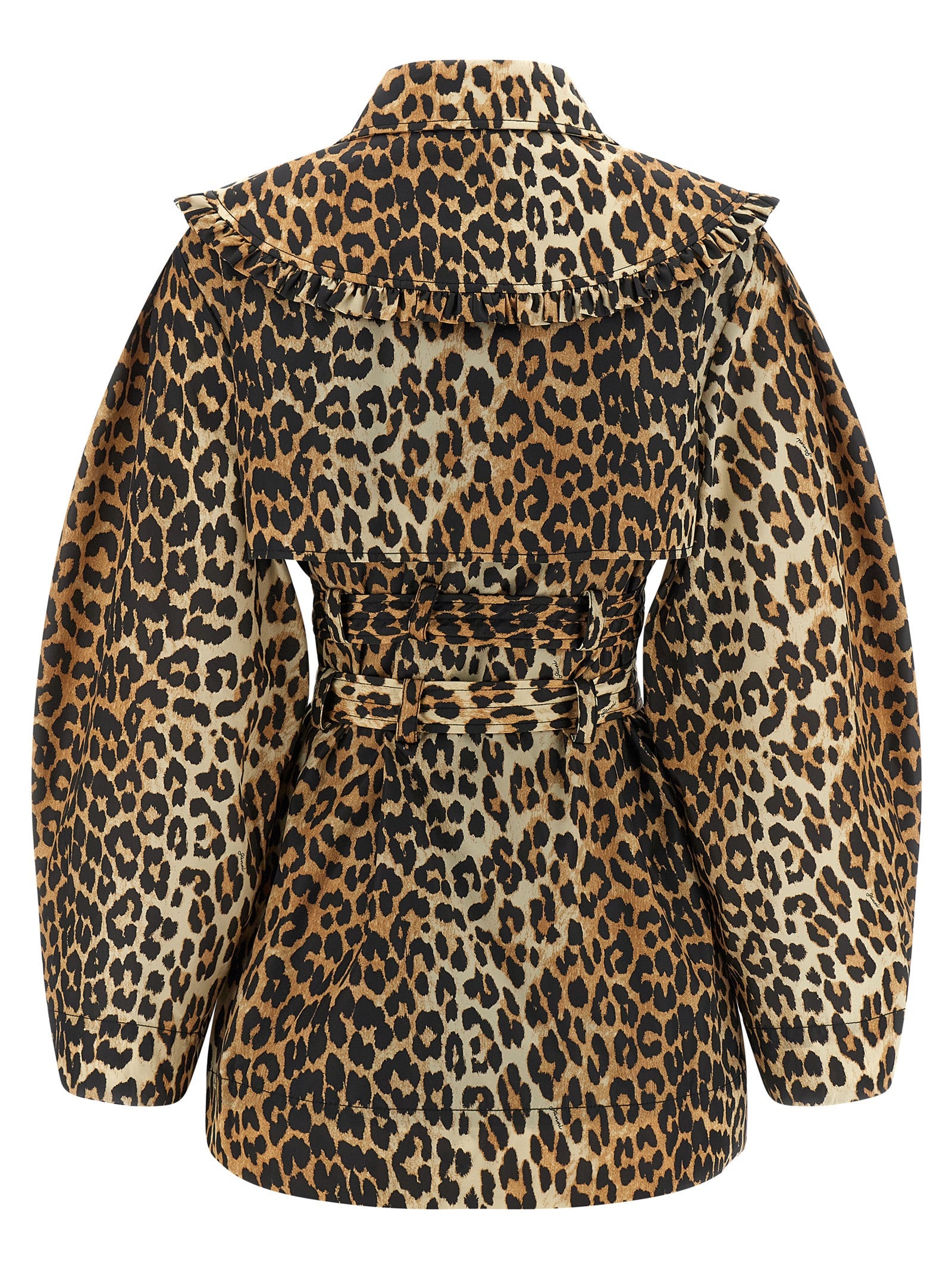 Leopard Duchesse Nylon Trench Coat