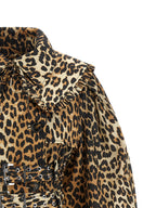 Leopard Duchesse Nylon Trench Coat