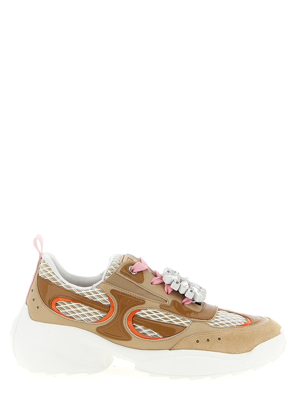 Beige Calfskin “Viv on the Run” Sneakers