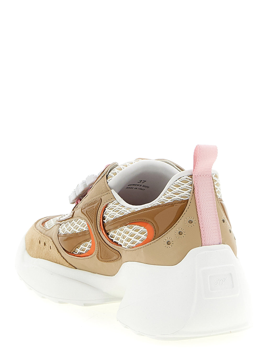 Beige Calfskin “Viv on the Run” Sneakers