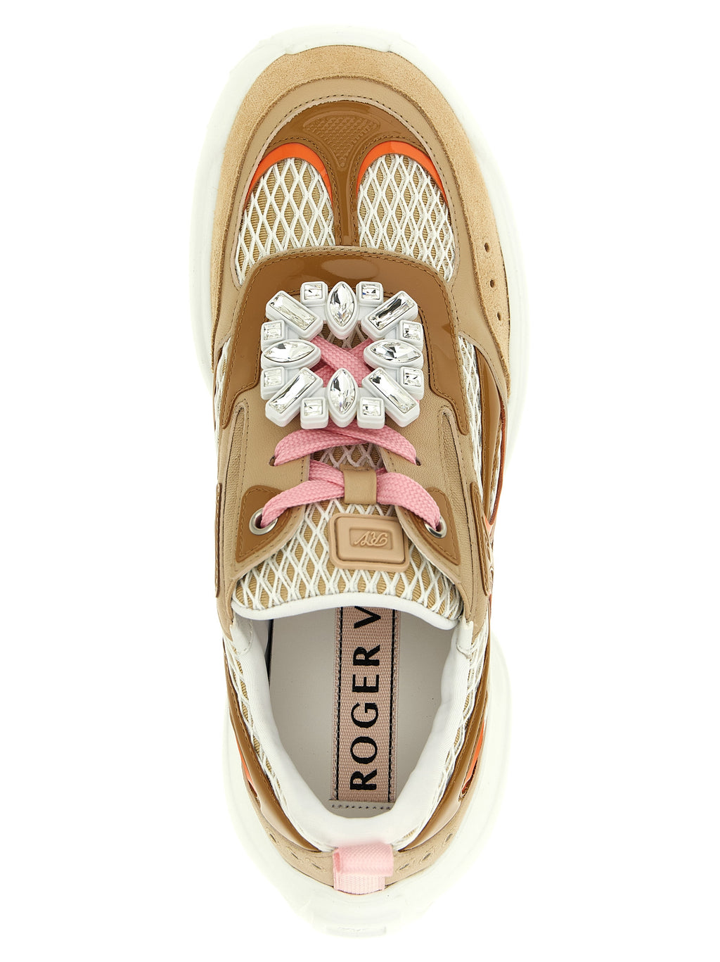 Beige Calfskin “Viv on the Run” Sneakers