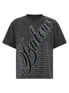 Gradient Logo Cursive Embroidered Cotton T-Shirt