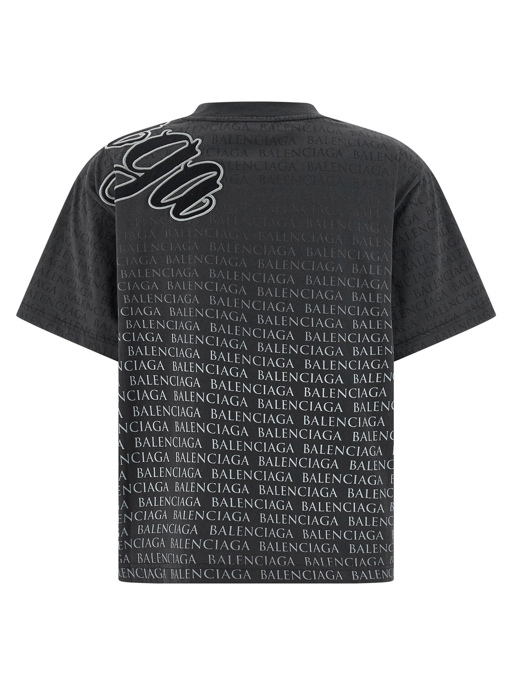 Gradient Logo Cursive Embroidered Cotton T-Shirt