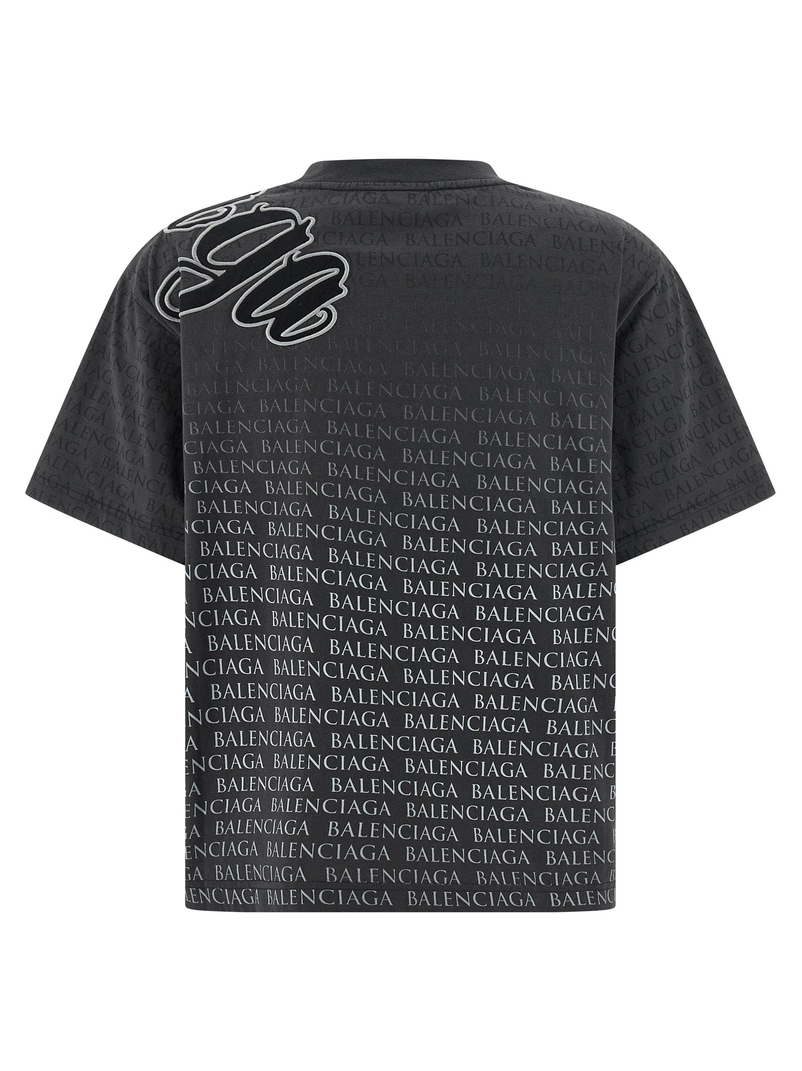 Gradient Logo Cursive Embroidered Cotton T-Shirt