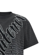 Gradient Logo Cursive Embroidered Cotton T-Shirt