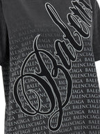 Gradient Logo Cursive Embroidered Cotton T-Shirt
