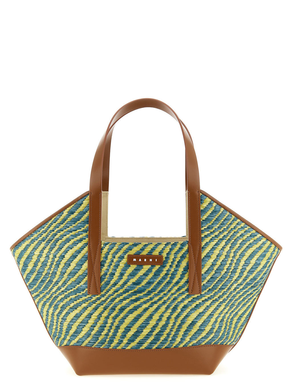 Waves Trapezoidal Bicolor Polyamide Tote