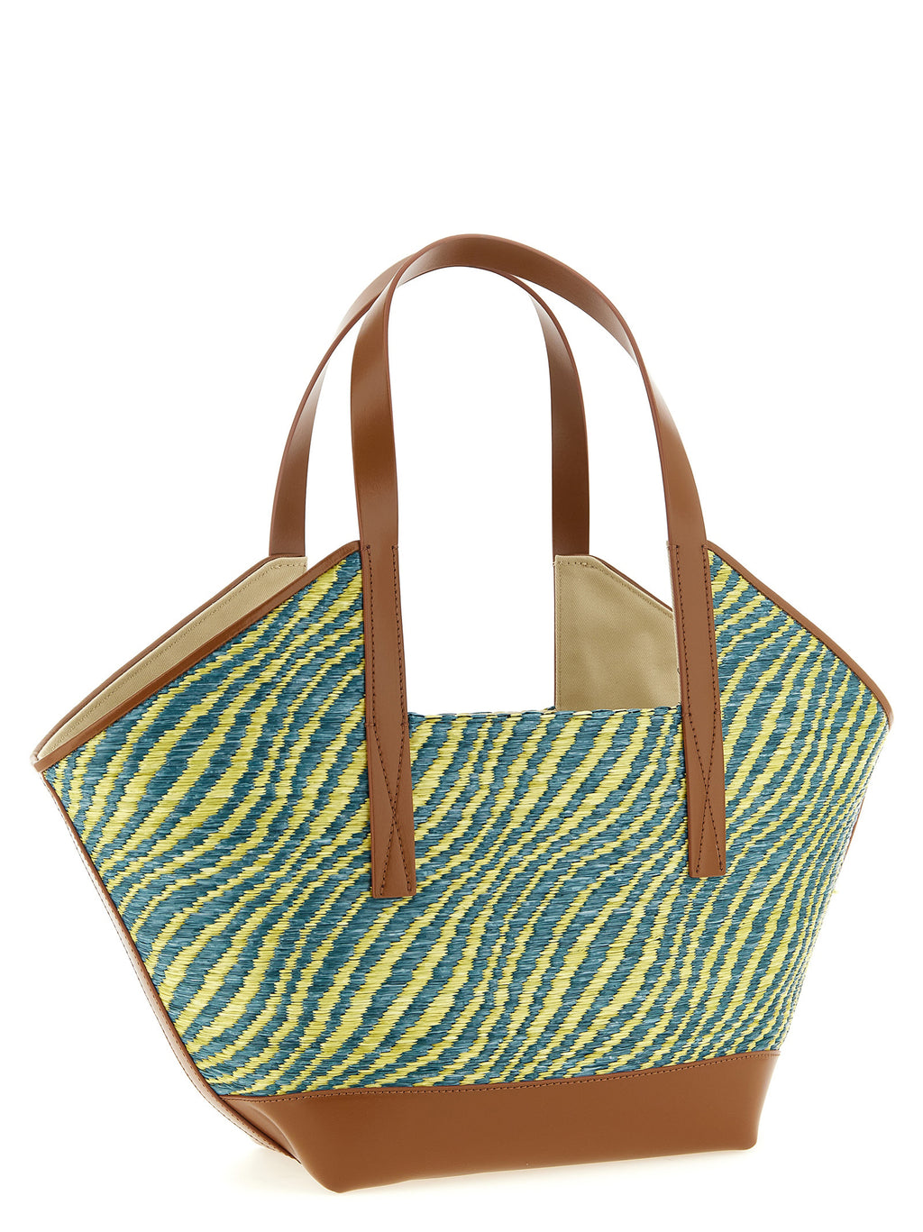 Waves Trapezoidal Bicolor Polyamide Tote