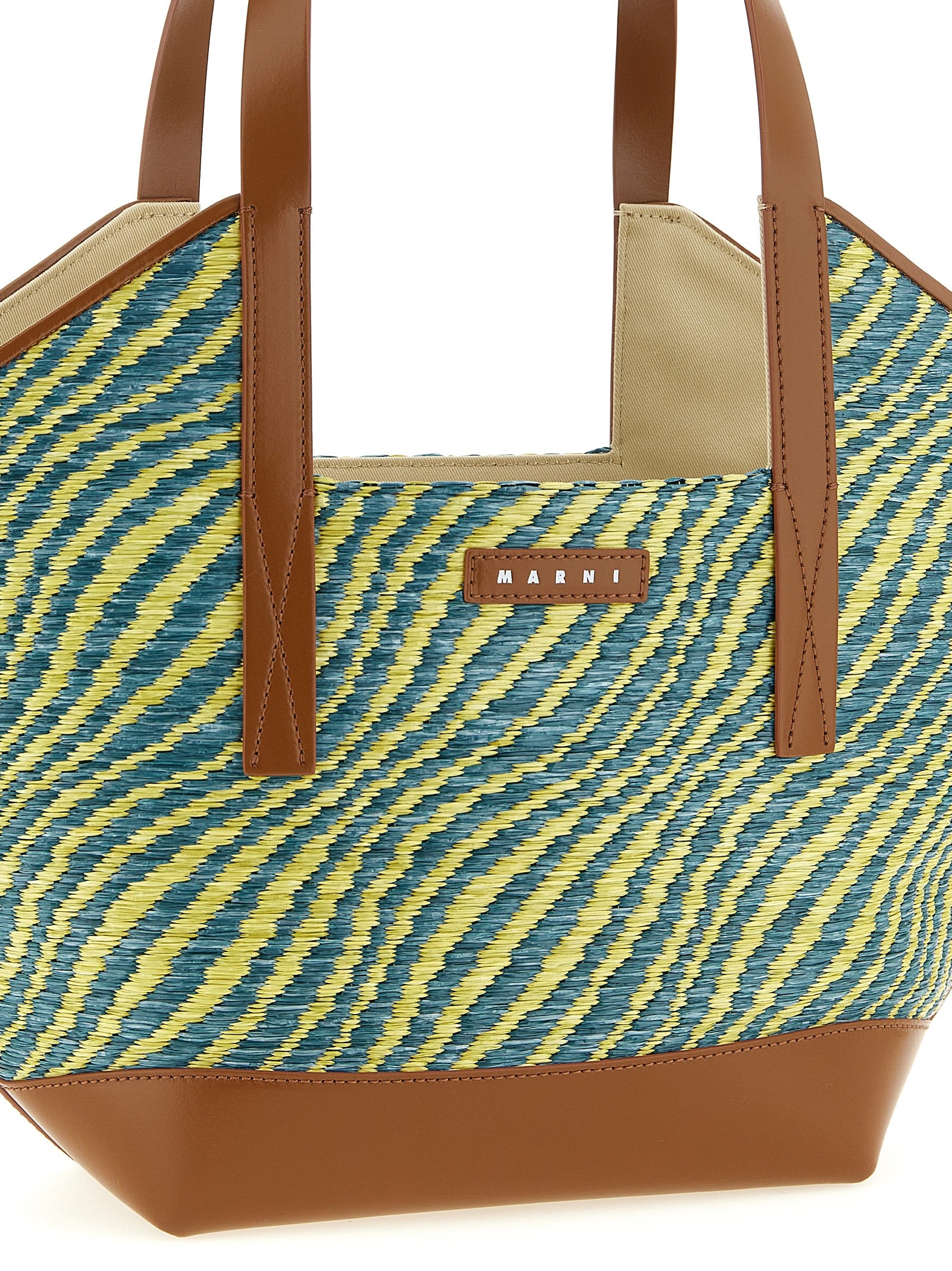 Waves Trapezoidal Bicolor Polyamide Tote