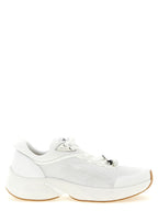 Diamond Run White Tencel Nappa Leather Lycra Athletic Sneakers