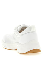 Diamond Run White Tencel Nappa Leather Lycra Athletic Sneakers