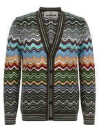 Multicolor Chevron Cotton Viscose Cardigan