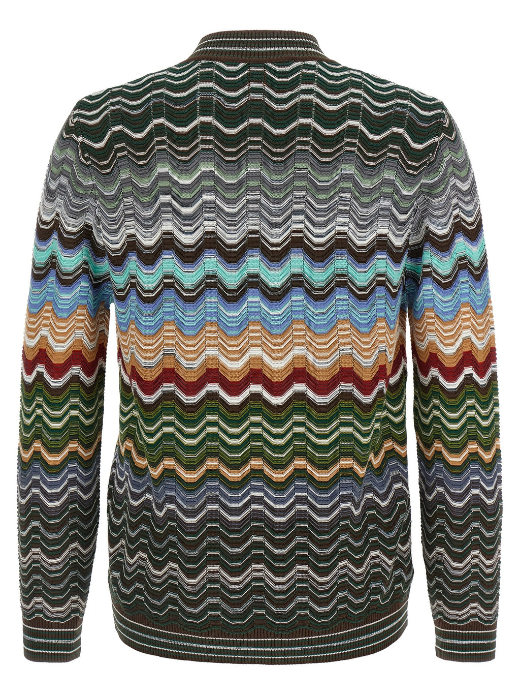Multicolor Chevron Cotton Viscose Cardigan