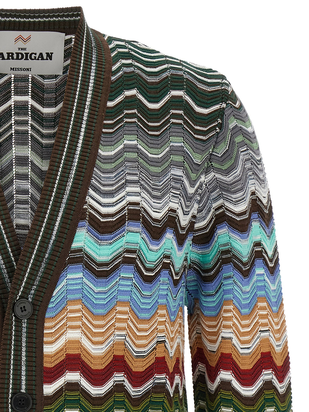Multicolor Chevron Cotton Viscose Cardigan