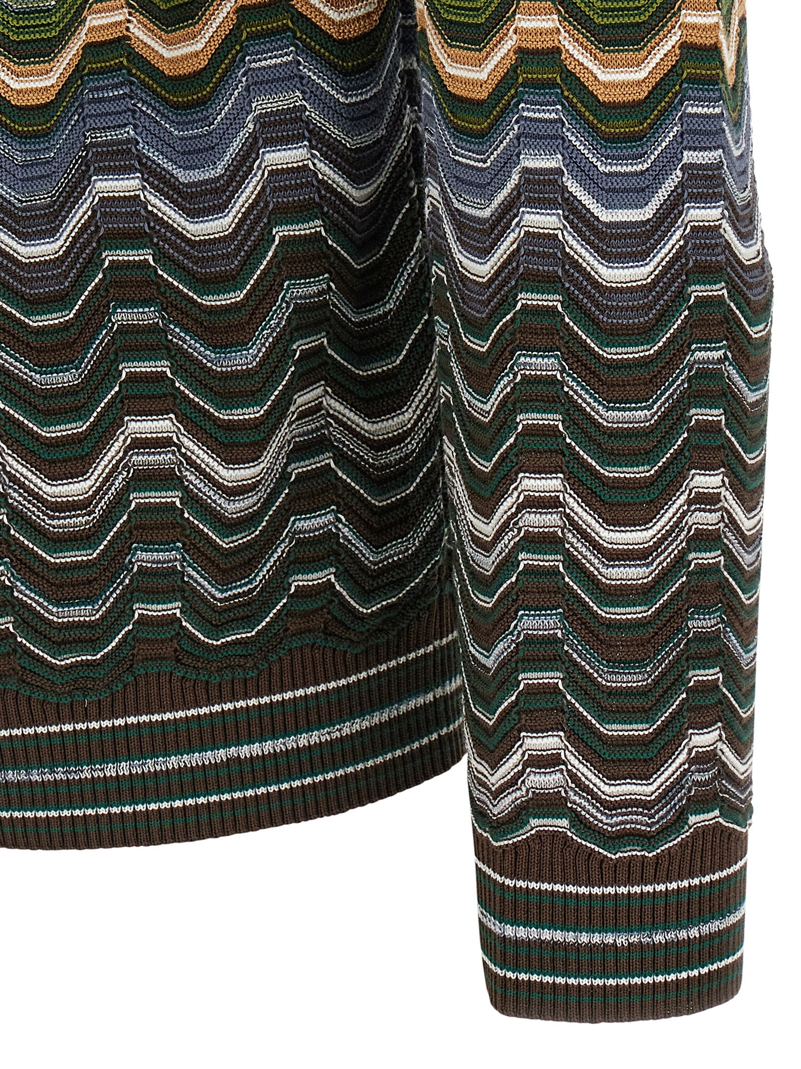 Multicolor Chevron Cotton Viscose Cardigan