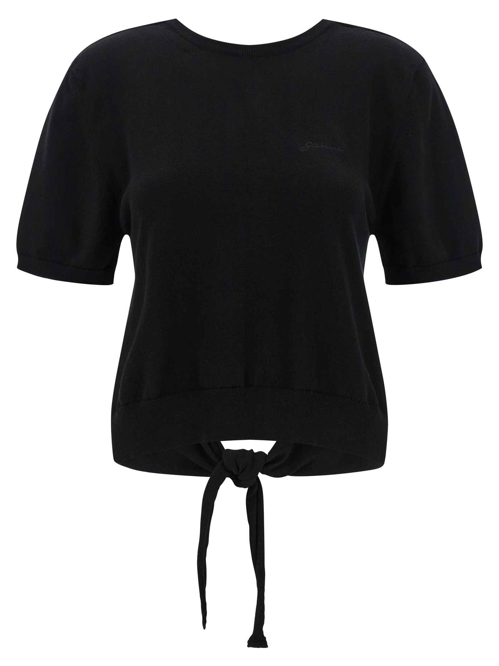 Black Organic Cotton Logo-Embroidered Cardigan