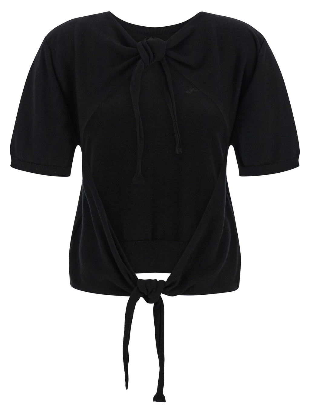 Black Organic Cotton Logo-Embroidered Cardigan