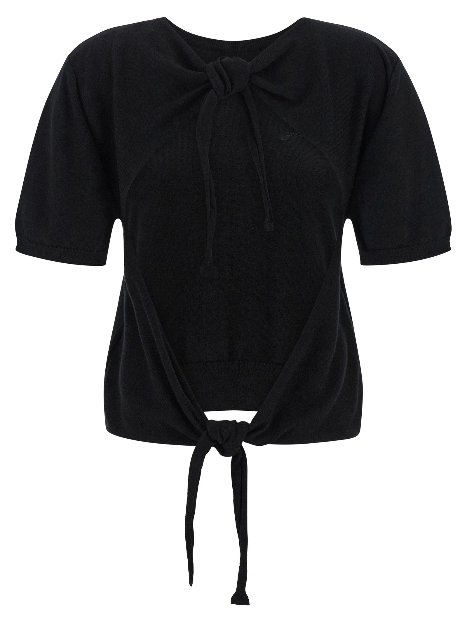 Black Organic Cotton Logo-Embroidered Cardigan
