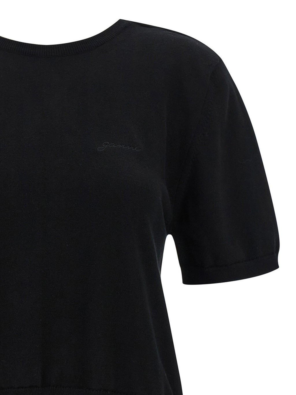 Black Organic Cotton Logo-Embroidered Cardigan
