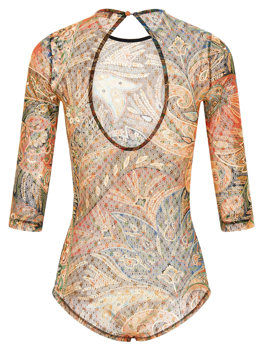 Multicolor Paisley Floral Tulle Bodysuit
