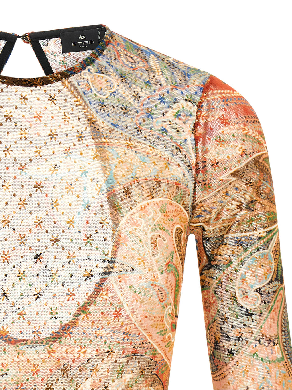 Multicolor Paisley Floral Tulle Bodysuit