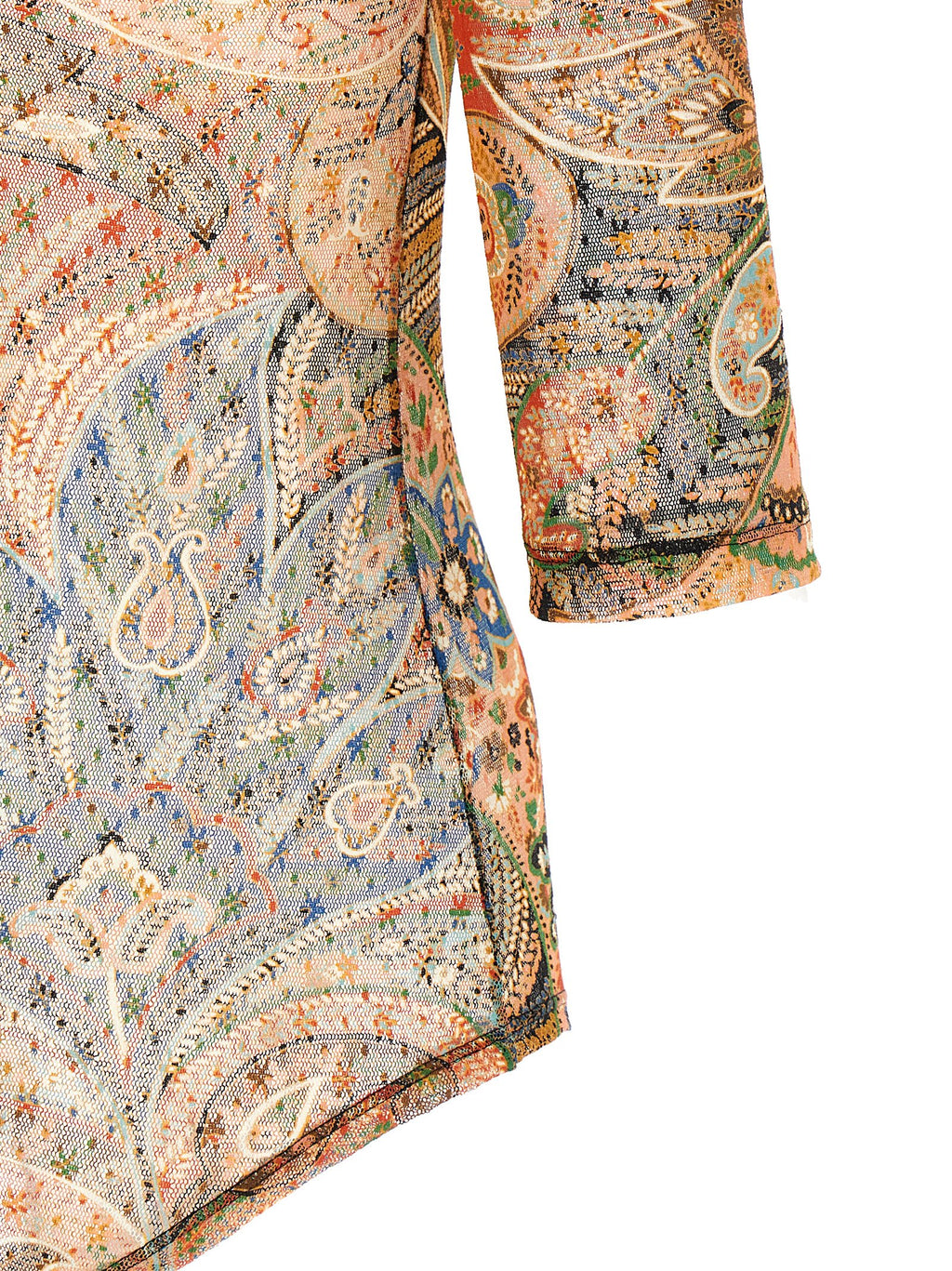 Multicolor Paisley Floral Tulle Bodysuit