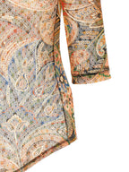Multicolor Paisley Floral Tulle Bodysuit