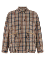 Beige Check Cotton-Polyester Overshirt