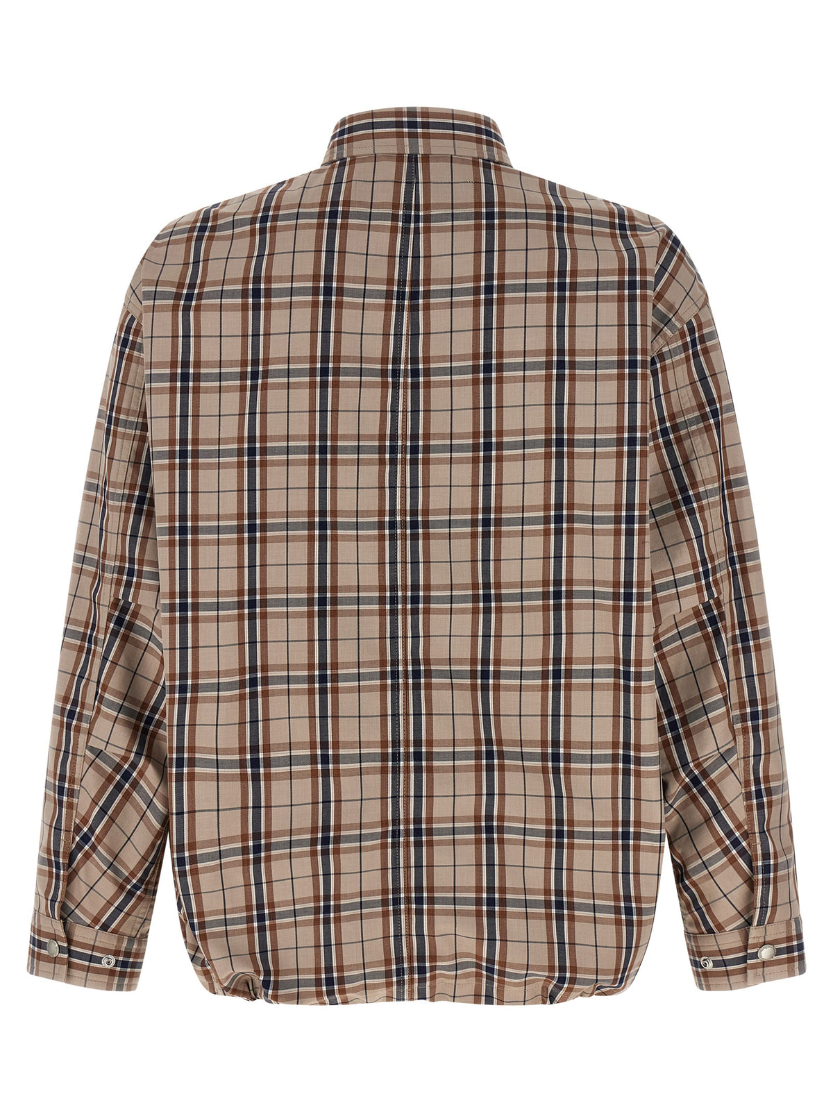 Beige Check Cotton-Polyester Overshirt