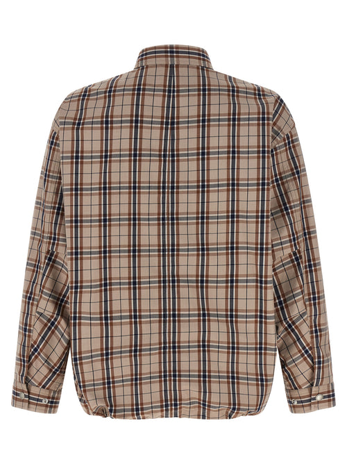 Beige Check Cotton-Polyester Overshirt