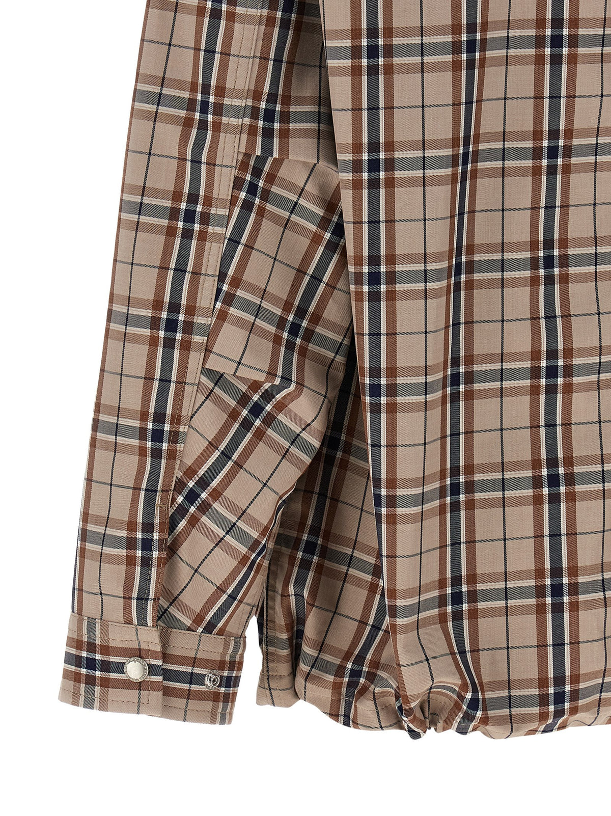 Beige Check Cotton-Polyester Overshirt