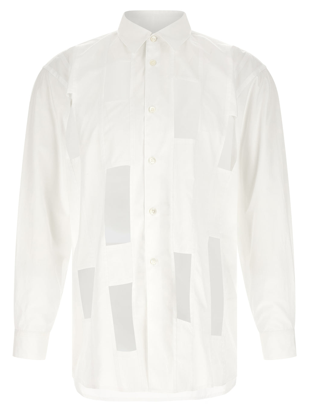 Homme Plus White Cotton Poplin Blouse