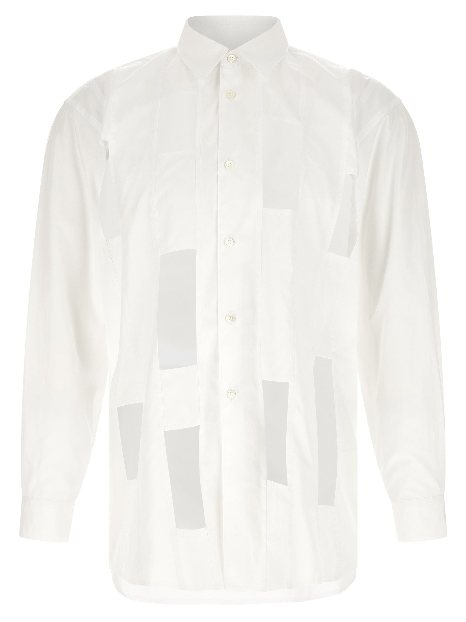 Homme Plus White Cotton Poplin Blouse