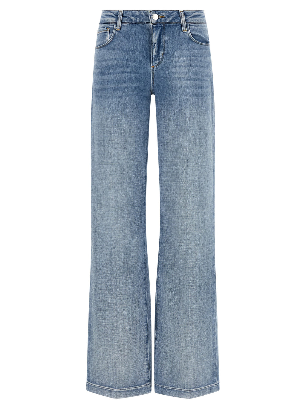Joanne Light Blue Cotton-Polyester-Elastane Straight-Leg Jeans