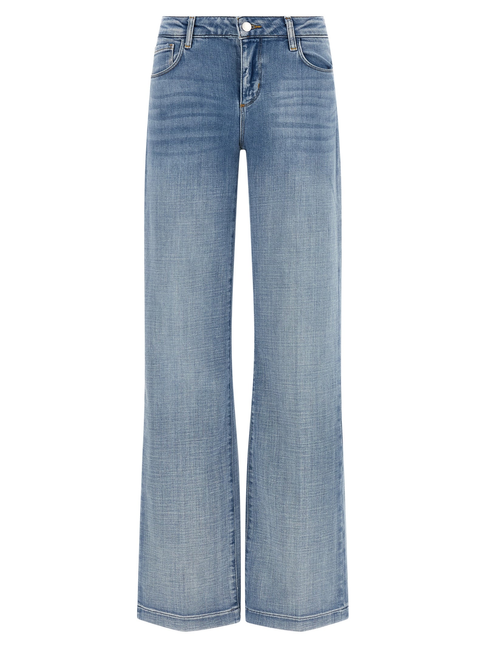 Joanne Light Blue Cotton-Polyester-Elastane Straight-Leg Jeans