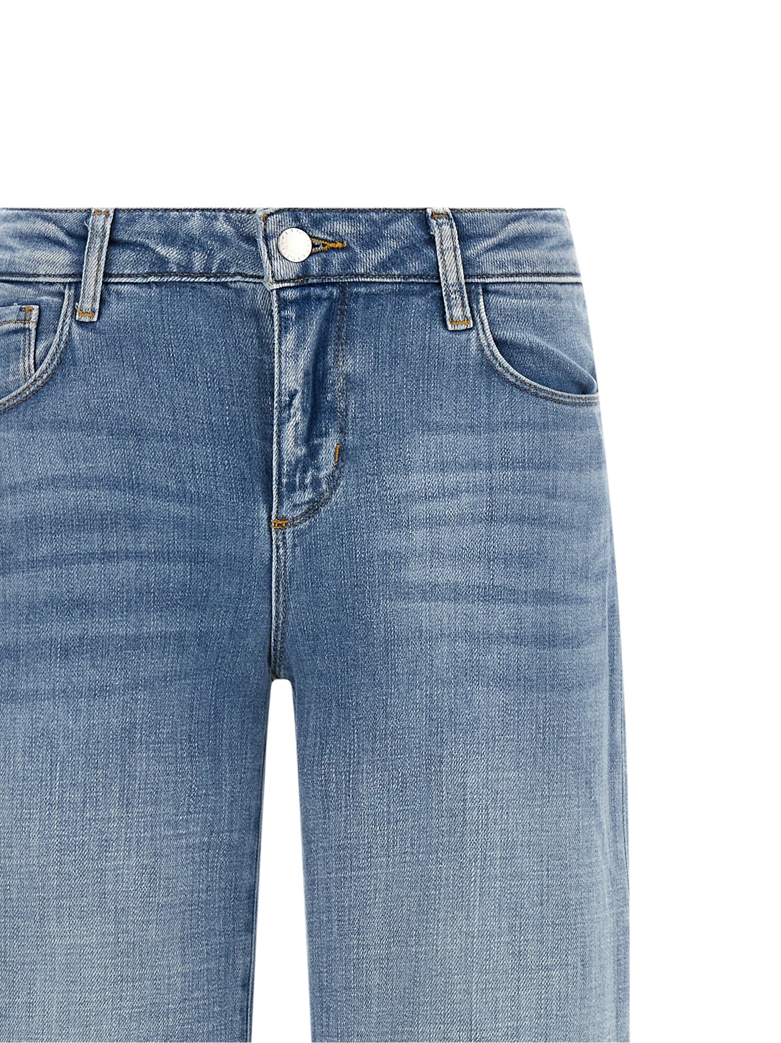 Joanne Light Blue Cotton-Polyester-Elastane Straight-Leg Jeans