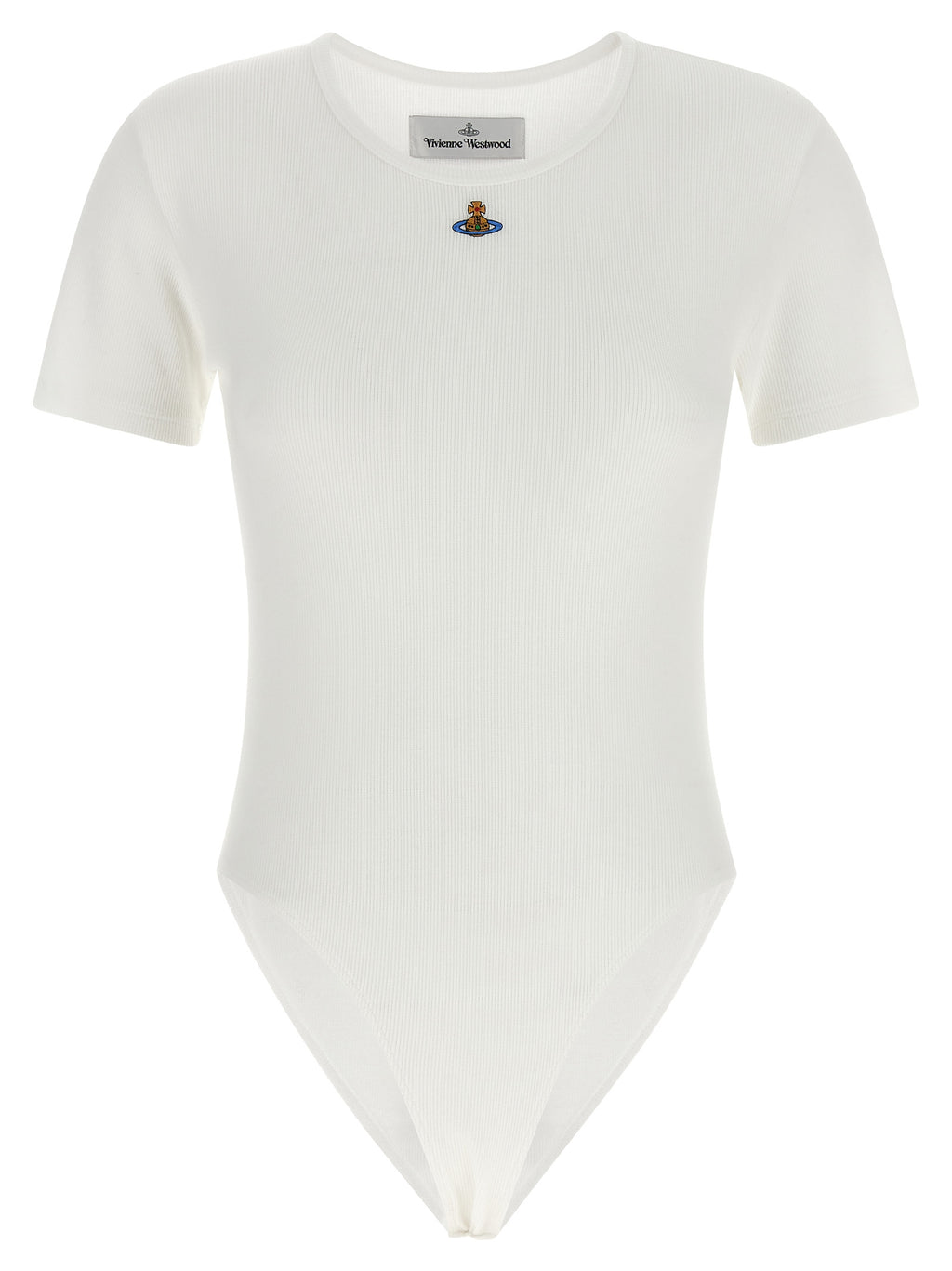 White Ribbed Cotton Jersey Bodysuit