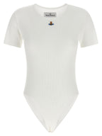White Ribbed Cotton Jersey Bodysuit