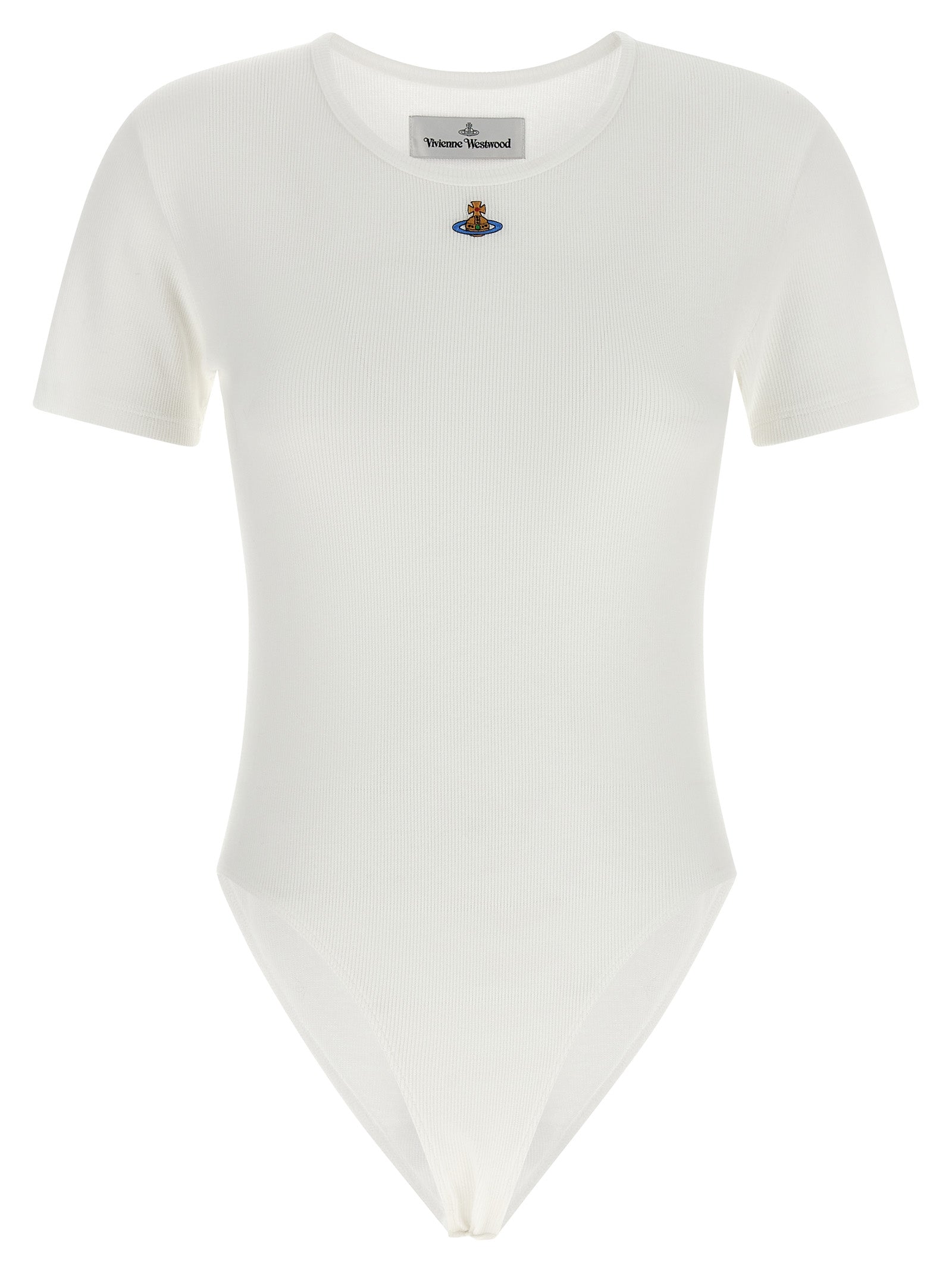 White Ribbed Cotton Jersey Bodysuit