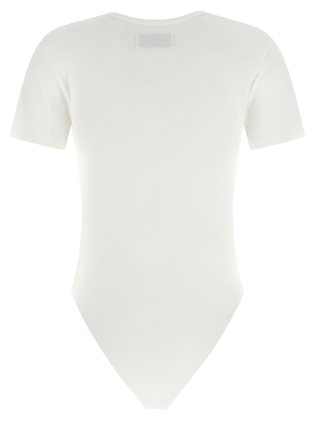 White Ribbed Cotton Jersey Bodysuit
