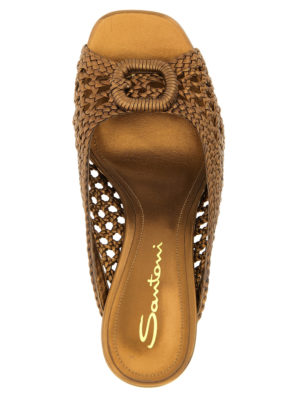 Gold Lamb Leather Luce Stiletto Sandals