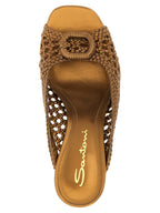 Gold Lamb Leather Luce Stiletto Sandals
