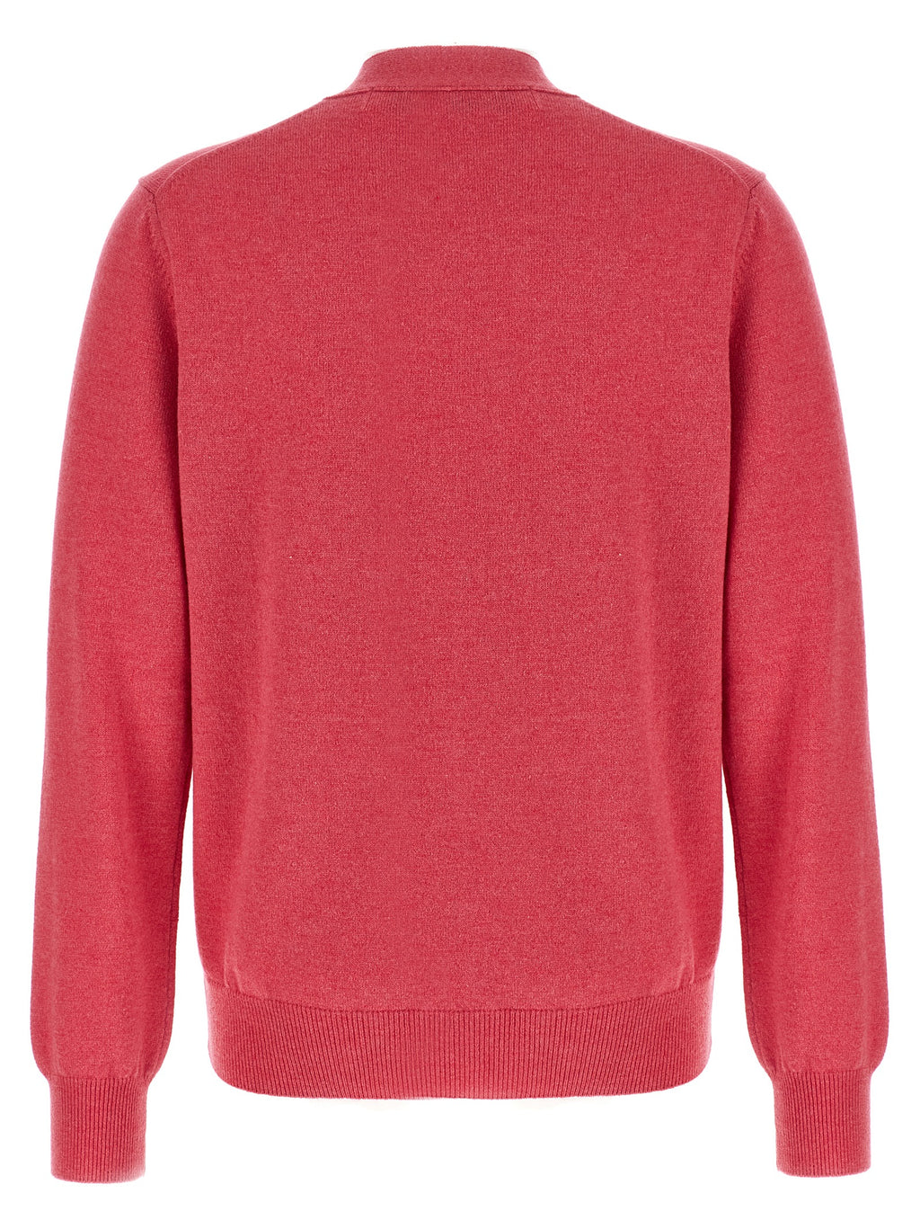 Pink Wool Double Red Emblem Cardigan