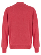 Pink Wool Double Red Emblem Cardigan