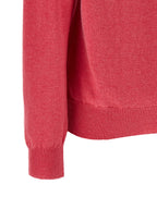 Pink Wool Double Red Emblem Cardigan