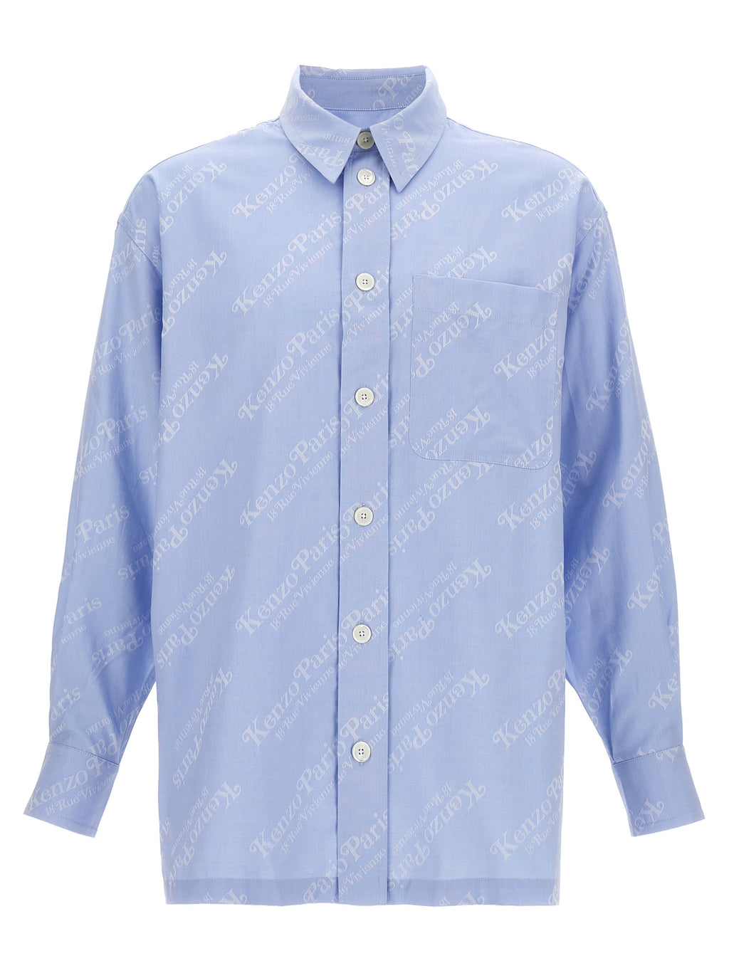 Light Blue Cotton Logo Blouse