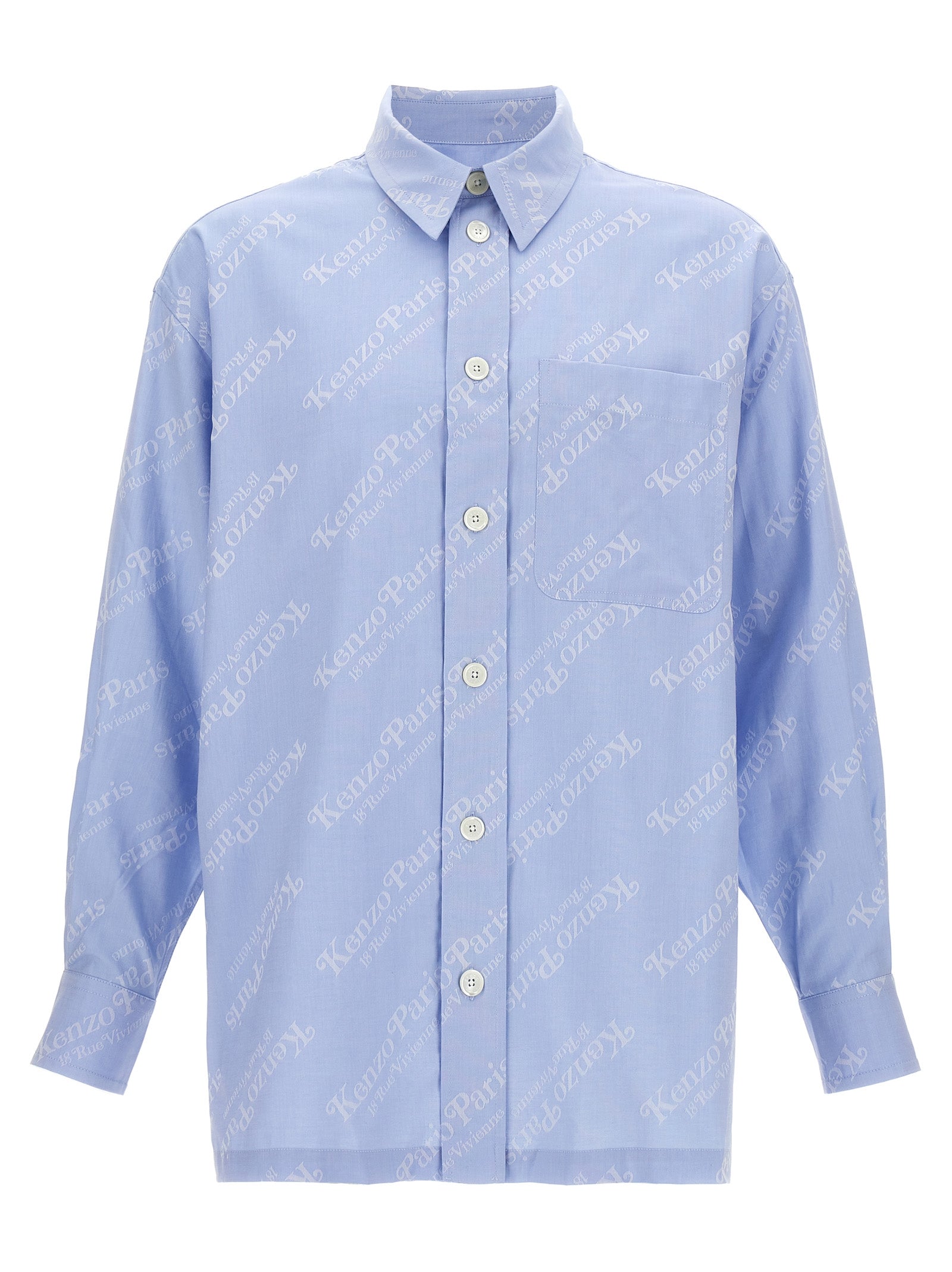 Light Blue Cotton Logo Blouse