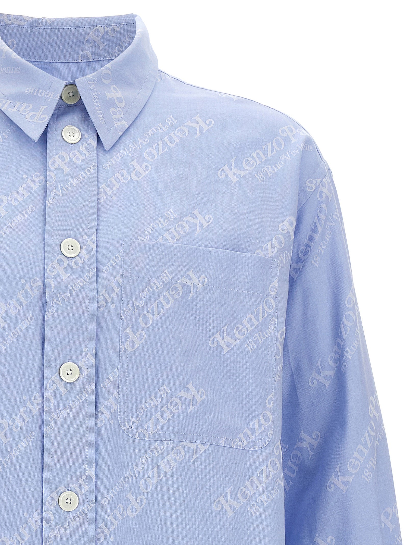Light Blue Cotton Logo Blouse
