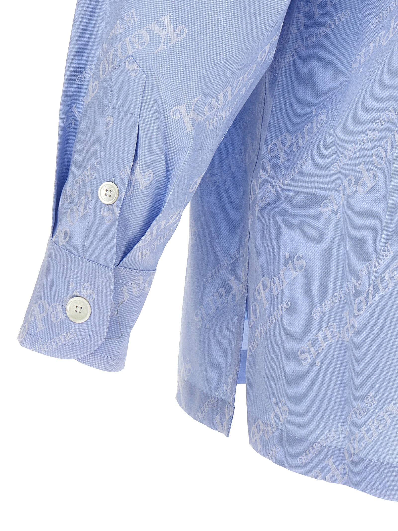 Light Blue Cotton Logo Blouse